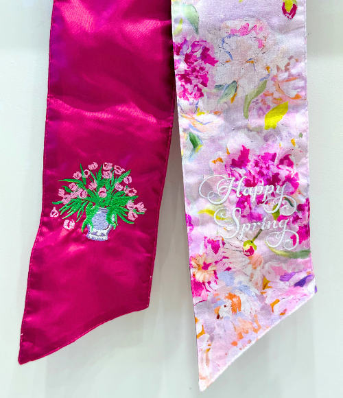 Spring Peonies Bouquet 2-Sided Wreath Sash