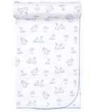 Kissy Springtime Blue Bunny Blanket
