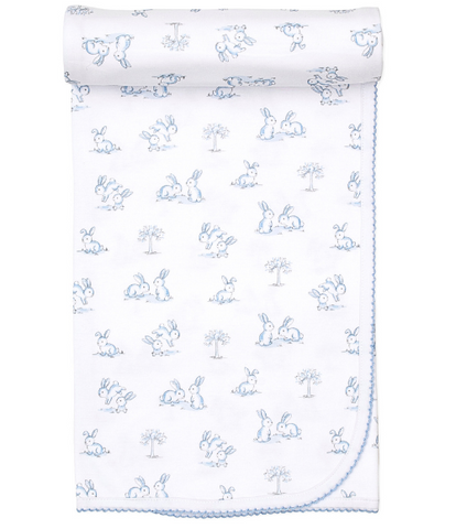 Kissy Springtime Blue Bunny Blanket