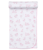Kissy Springtime Pink Bunny Blanket