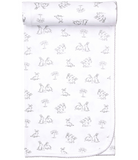 Kissy Springtime Silver Bunny Blanket