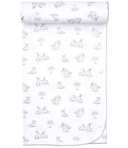 Kissy Springtime Silver Bunny Blanket