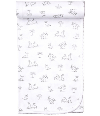 Kissy Springtime Silver Bunny Blanket