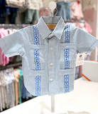 Steel Blue Stripe Guayabera