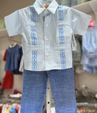 Steel Blue Stripe Guayabera