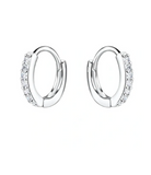 Sterling Silver CZ Huggie Earrings for Baby & Kids