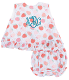 Strawberry Ruffle Back Top & Bloomer Set, 12-18M