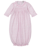 Kissy Summer Gardens Pink Smocked Gown & Hat Set