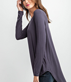 Round Neck Basic Top - Multiple Colors