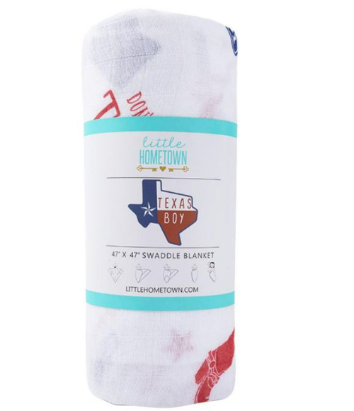 Texas Boy Burp Cloth, Bib & Swaddle Blanket