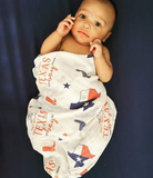 Texas Boy Burp Cloth, Bib & Swaddle Blanket