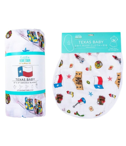 Texas Baby Burp Cloth, Bib & Swaddle Blanket