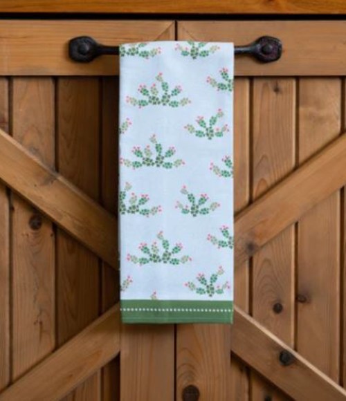 Texas Prickly Pear Cactus Tea Towel