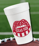 Texas Tech Smile in Red Styrofoam Cups