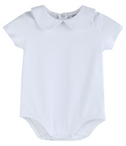 White Collared Unisex SS Bodysuit
