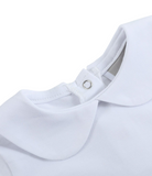 White Collared Unisex SS Bodysuit