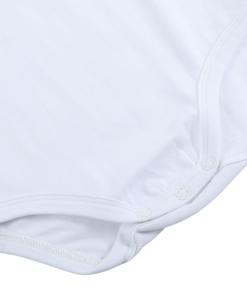 White Collared Unisex SS Bodysuit