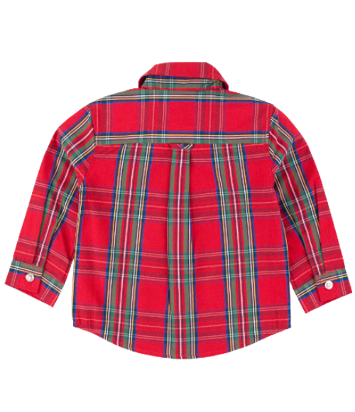 Tis The Season Plaid LS Button Up