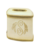 Jan Sevadjian Monogrammed Tissue Box Cover