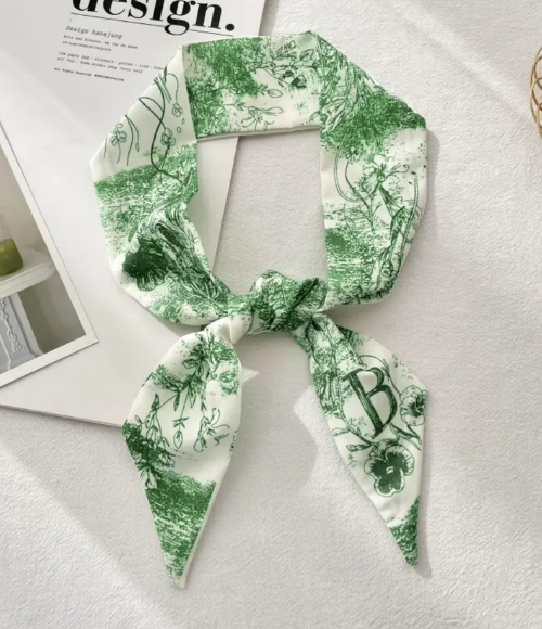 Top Letter Mini Silk Accessory Scarfs