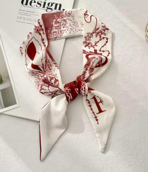 Top Letter Mini Silk Accessory Scarfs