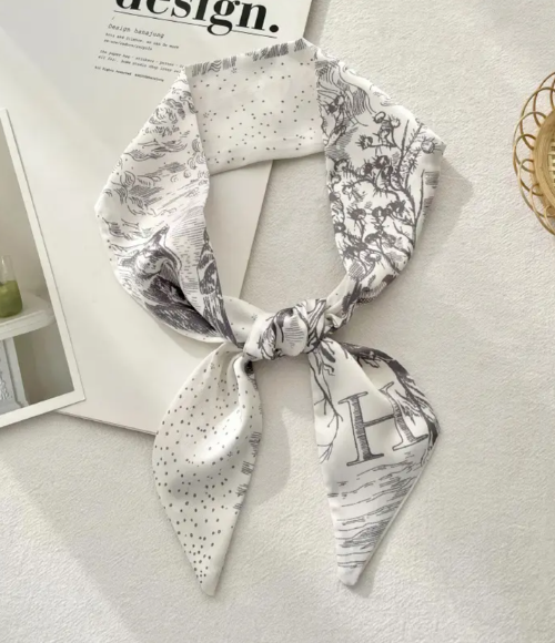 Top Letter Mini Silk Accessory Scarfs