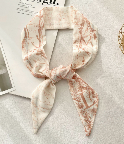 Top Letter Mini Silk Accessory Scarfs