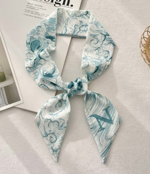 Top Letter Mini Silk Accessory Scarfs