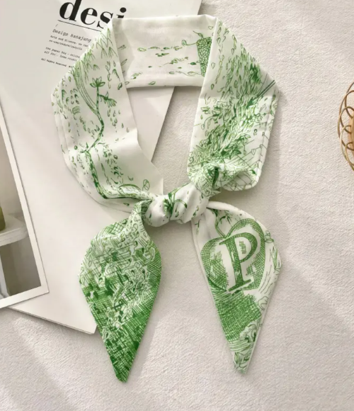 Top Letter Mini Silk Accessory Scarfs