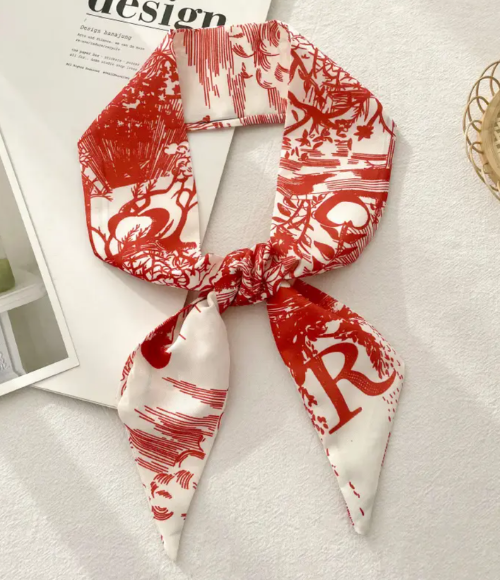 Top Letter Mini Silk Accessory Scarfs