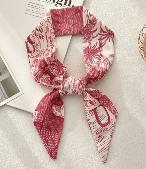 Top Letter Mini Silk Accessory Scarfs