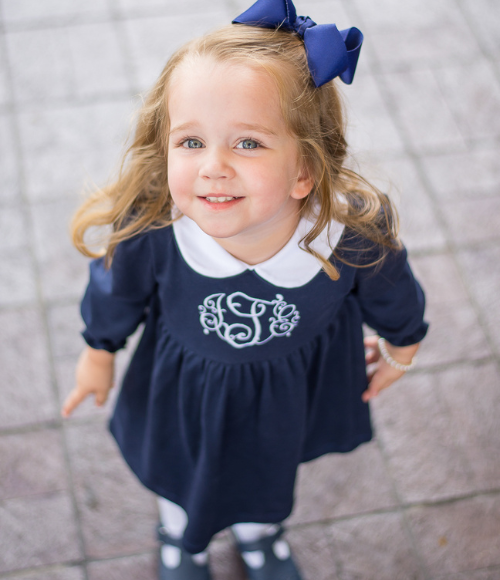 Bambinos Trinity Twirl Dress - LS Navy