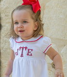 Bambinos Trinity Twirl SS Dress - White/Red