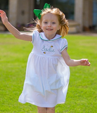 Bambinos Trinity Twirl SS Dress - White/Green, 3M
