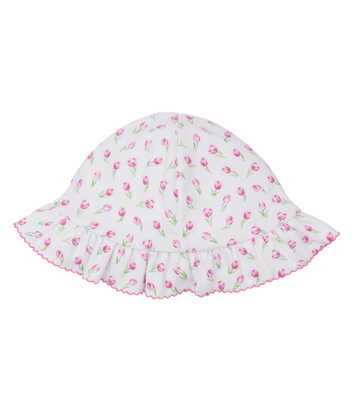 Kissy Tulip Blossoms Smocked Bubble & Floppy Hat Set