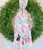 Tulips Chocolate Bunny Easter Wreath Sash