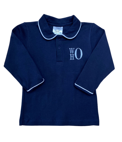 Bambinos Pinehurst LS Navy Polo, 3T