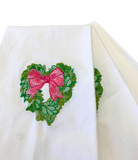 Boxwood Heart Wreath Tea Towel