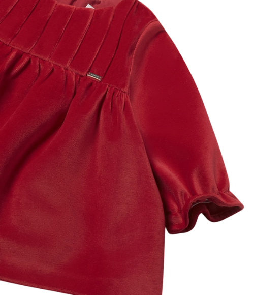 Cherry Red  LS Velvet Dress