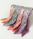 Vintage Floral Frame Square Satin Scarfs