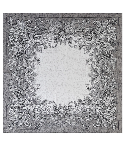 Vintage Floral Frame Square Satin Scarfs