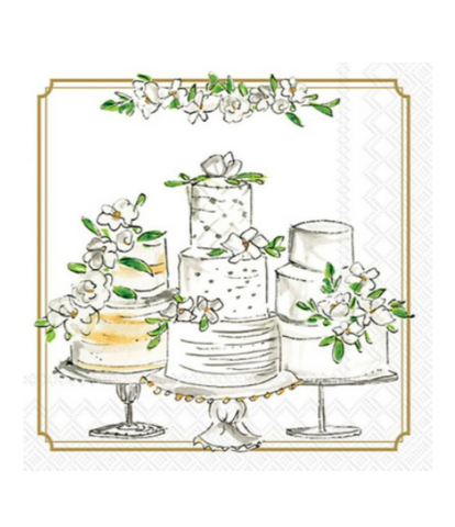 Wedding Cakes Cocktail Napkins