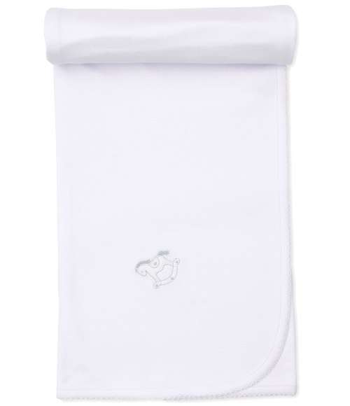 Kissy White & Silver Riding Rockers Blanket