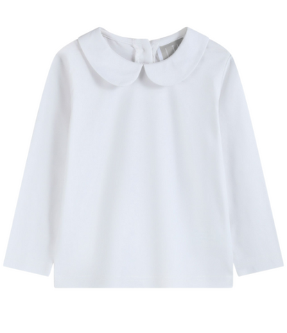 White Collared LS Shirt