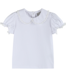 White Collared Lace Sleeve Shirt