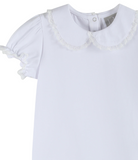 White Collared Lace Sleeve Shirt