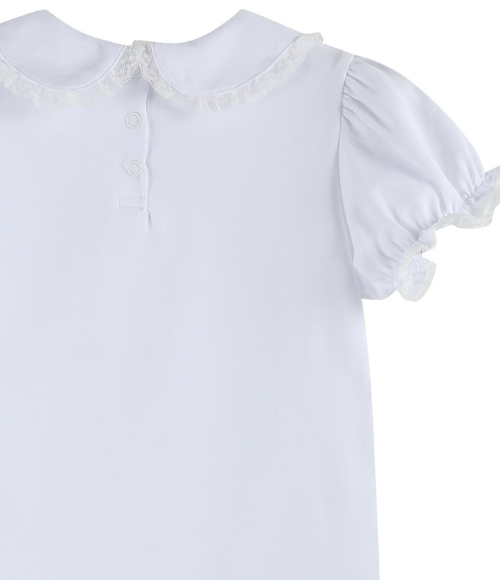 White Collared Lace Sleeve Shirt