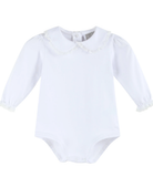 White Lace Collared Girls LS Bodysuit