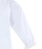 White Lace Collared Girls LS Bodysuit