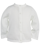 Scalloped Edge Cardigan in White